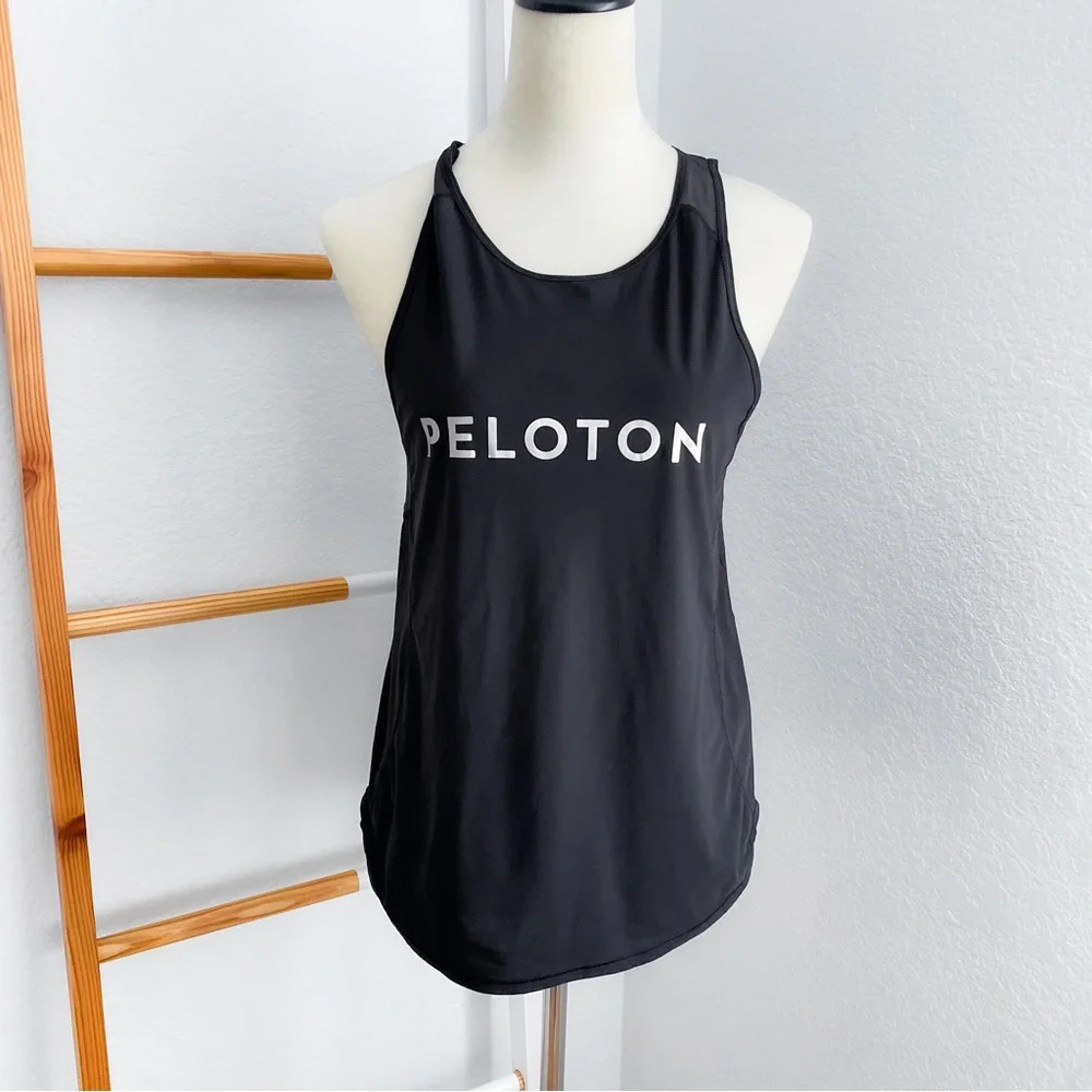 Lululemon Peloton Sculpt Tank Top Black Mesh Sleeveless
